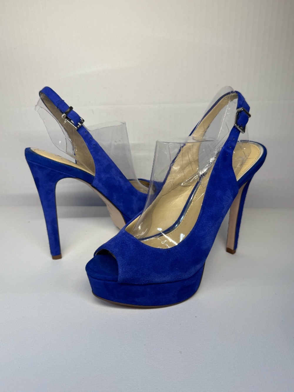 Jessica Simpson Cobalt Blue Suede Platform Heels 7.5